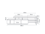 Tv Meubel Dee Grijs/Lichtbruin 45x180cm - Afbeelding 2