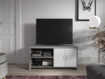 Tv Meubel Dixon 2 Deuren Betongrijs/Wit 120cm