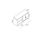 Tv Meubel Dixon 2 Deuren Betongrijs/Wit 120cm - Afbeelding 2