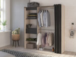 Armoire Dressing Chicago 198460 Extensible+Rideau 168cm