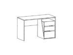 Bureau Jefferson Chêne & Blanc 127x55cm – Image 3