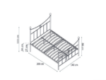Tweepersoonsbed Sasha Wit Metaal 140x200cm - Afbeelding 4