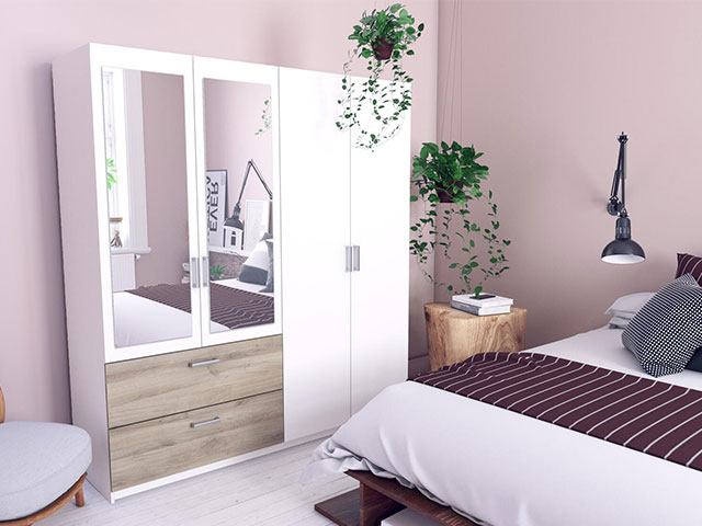 Armoire À Porte Battante 454.124 BlancChéne Draaideurkast 454.124 Wit/Sonoma - Afbeelding 1