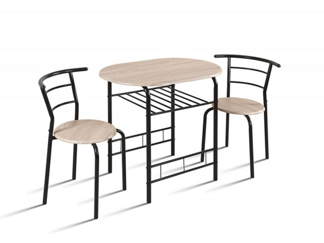 Set Table à Manger 2 Personnes – Style Marbre Blanc Et Or, Parfait Pour Les Petits Espaces (appart, Studio).